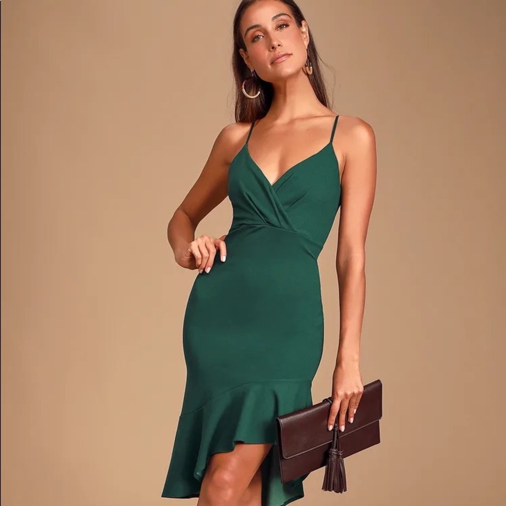 Lulu’s Emerald Green Midi Dress